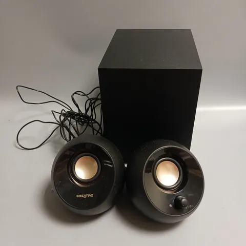 BOXED CREATIVE LABS PEBBLE PLUS USB DESKTOP SPEAKERS WITH SUBWOOFER IN BLACK
