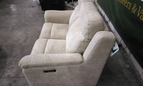 QUALITY DESIGNER 2 SEATER BEIGE FABRIC ELECTRIC RECLINER SOFA