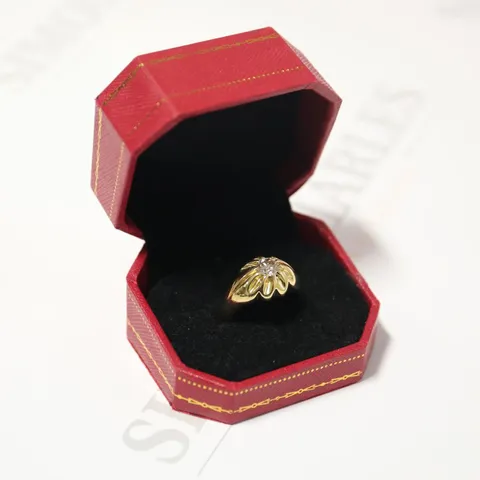 18CT YELLOW GOLD GENTS RING SET WITH A DIAMOND WEIGHING +0.95CT