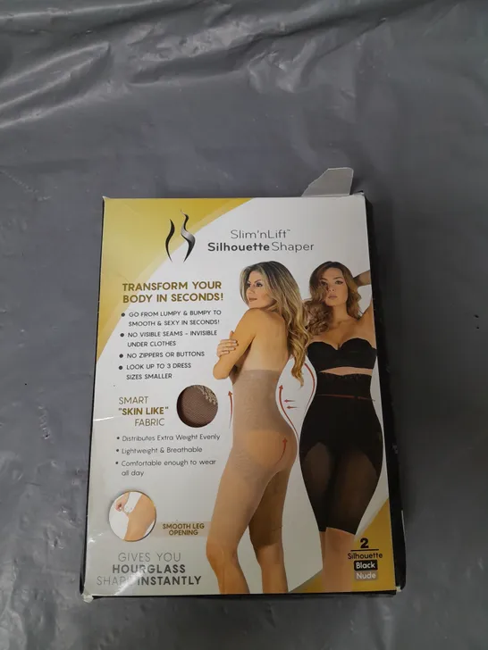 SLIN N LIFT SILHOUETTE SHAPER PACK OF 2 BLACK/NUDE SIZE LARGE 