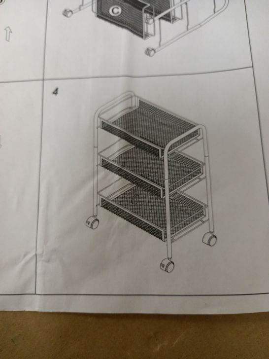 GOLDFAN 3-TIER STORAGE TROLLEY