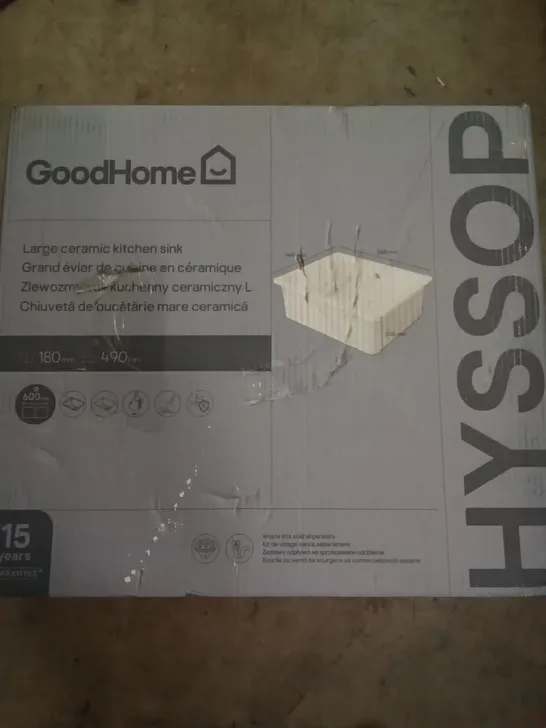 BOXED HYSSOP LARGE CERAMIC KITCHEN SINK - WHITE