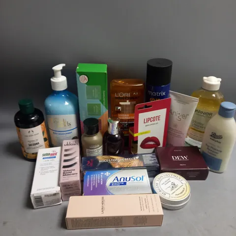 BOX OF APPROXIMATELY 20 COSMETIC ITEMS TO INCLUDE - PERSONAL CARE - THE BODY SHOP SHOWER GEL - ETC 