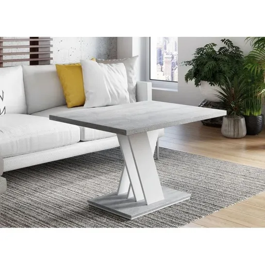 BOXED DETRICK COFFEE TABLE WHITE GLOSS