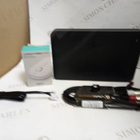 LOT OF APPROXIMATELY 10 ASSORTED ELECTRICAL ITEMS, TO INCLUDE ROUTER, AV CABLE, MOUSE, ETC