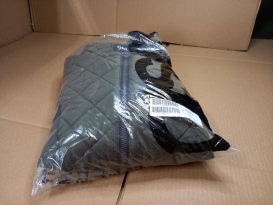 PACKAGED ONLY DIAMOND KHAKI QUILTED LONG JACKET - SMALL