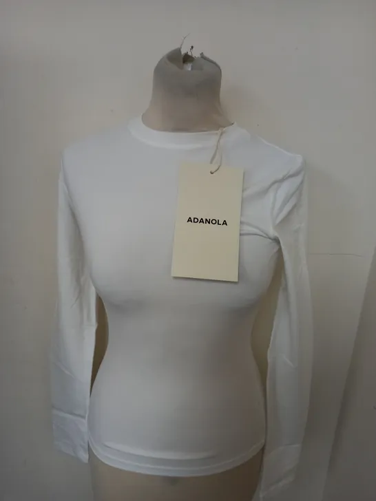 ADANOLA LONG SLEEVE TOP IN WHITE SIZE S 