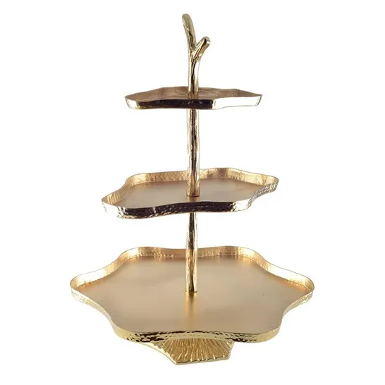 BOXED GOLD CAKE STAND 3 LAYER (1 BOX)