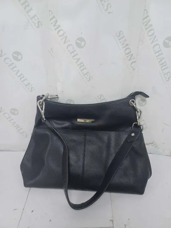 BRENDA EDWARDS FAUX LEATHER HANDBAG IN BLACK