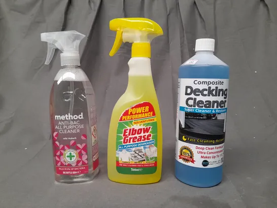 APPROXIMATELY 10 ASSORTED HOUSEHOLD ITEMS TO INCLUDE ALL PURPOSE CLEANER, ALL PURPOSE DEGREASER, DECKING CLEANER, ETC - COLLECTION ONLY