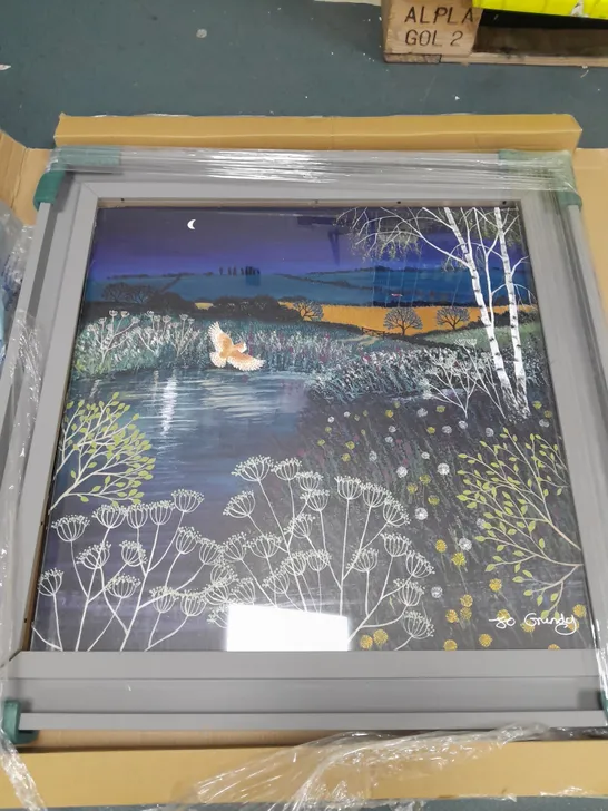 THE ART GROUP OVER MOONLIT POOL BY JO GRUNDY FRAMED ART PRINT - COLLECTION ONLY