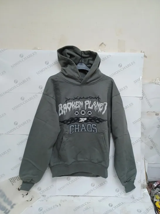 BROKEN PLANET CHAOS HOODIE SMALL GUNMETAL GREY 