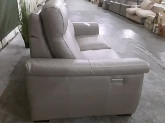 QUALITY ITALIAN DESIGNER ADRIANO ELECTRIC RECLINER LOVESEAT - TAUPE LEATHER