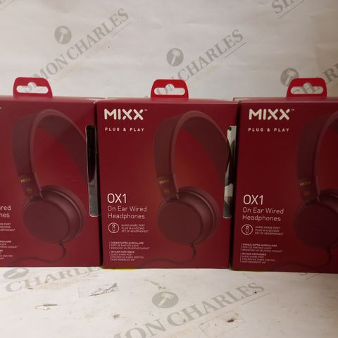 LOT OF APPROXIMATELY 24 BRAND NEW MIXX OX1 ON EAR WIRED HEADPHONES
