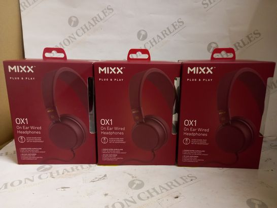 LOT OF APPROXIMATELY 24 BRAND NEW MIXX OX1 ON EAR WIRED HEADPHONES