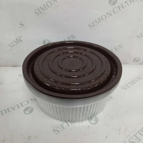 HOUSOTIL 10PCS 8 INCH PLASTIC CAKE CASES IN BROWN/CLEAR