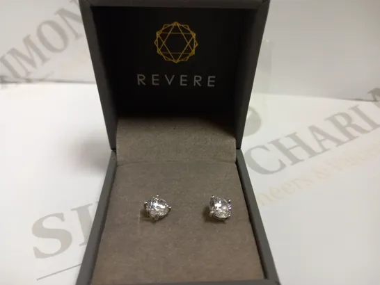 REVERE SILVER EFFECT STUD EARRINGS WITH STONES