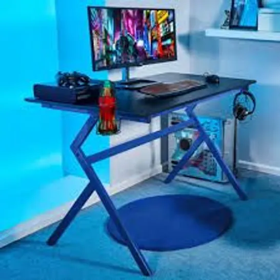 BOXED NEO ERGONOMIC COMPUTER GAMING DESK BLUE