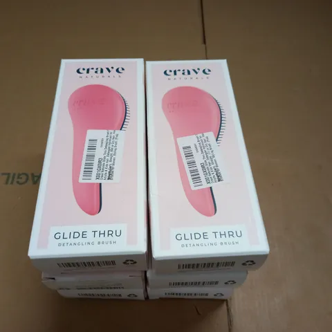 LOT OF 6 BOXED CRAVE GLIDE THRU DETANGLING BRUSHES