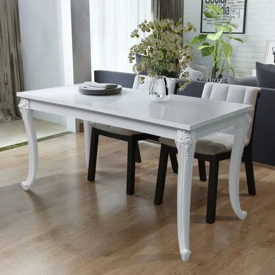 BOXED BOLIVAR DINING TABLE IN GLOSS WHITE -1 BOX