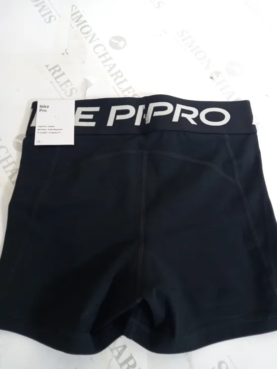 NIKE PRO BLACK SHORTS-SIZE 8(XS)