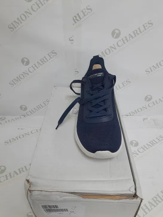 BOXED NAVY BLUE SKETCHERS TRAINERS SIZE 4.5