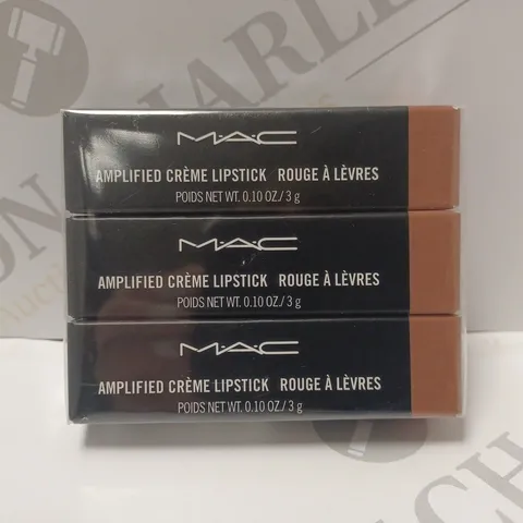 BOX OF 3 M.A.C AMPLIFIED CREME LIPSTICKS - BLANKETY