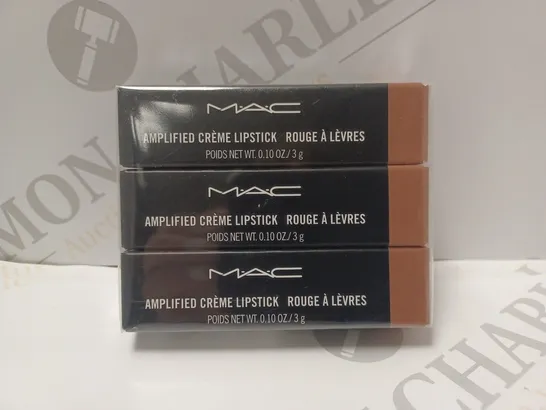 BOX OF 3 M.A.C AMPLIFIED CREME LIPSTICKS - BLANKETY