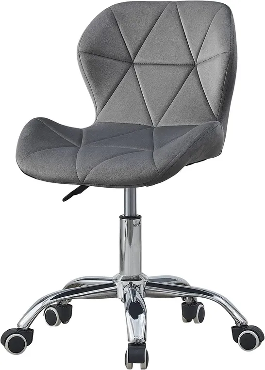 BOXED GREY UPHOLSTERED OFFICE CHAIR 