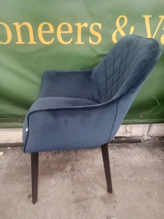 BLUE FABRIC DINING CHAIR 