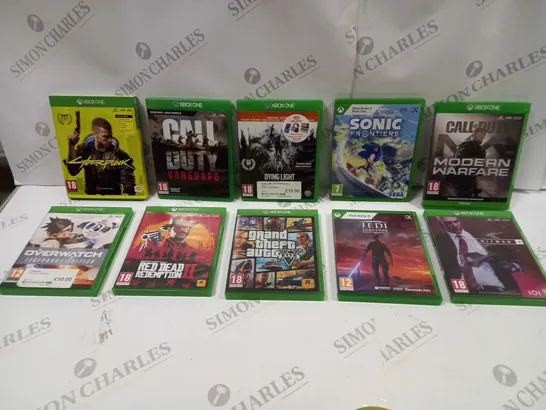 APPROX. 10 X ASSORTED VIDEO GAMES FOR THE XBOX ONE AND THE XBOX SERIES X