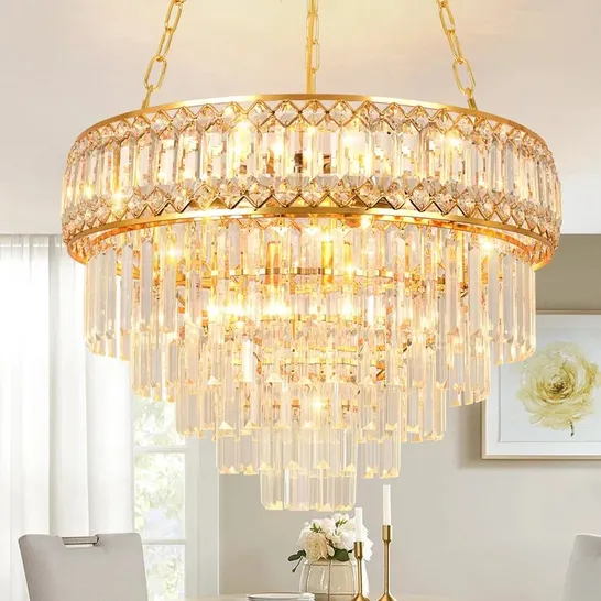 BOXED JATHAN 11-LIGHT CRYSTAL CHANDELIER (1 BOX)