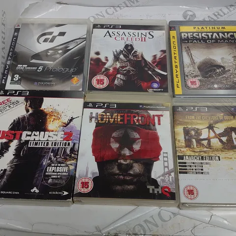 LOT OF 15 ASSORTED PS3 GAMES TO INCLUDE RAGE, RED DEAD REDEMPTION AND CALL OF DUTY 4