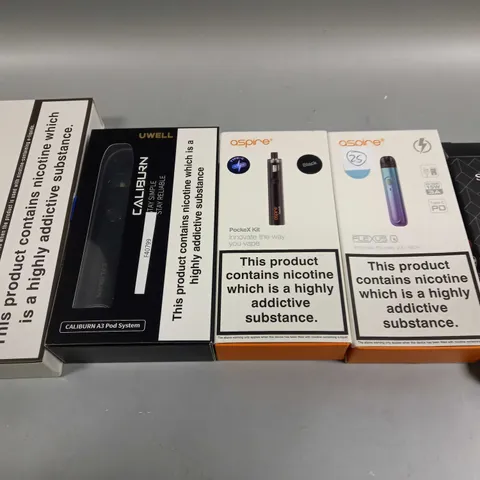BOX OF APPROXIMATELY 10 ASSORTED E-CIGARATTES TO INCLUDE SMOK, UWELL, ASPIRE ETC