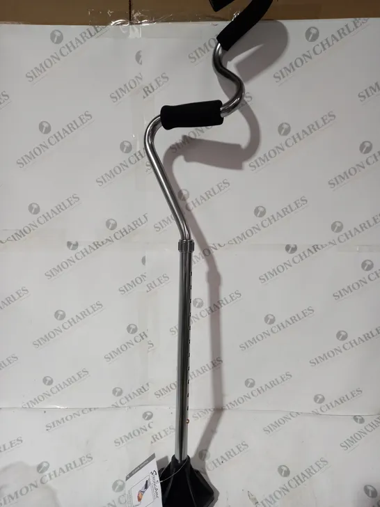 BOXED STRONG ARM COMFORT CANE WITH STANDING BASE, TITANIUM