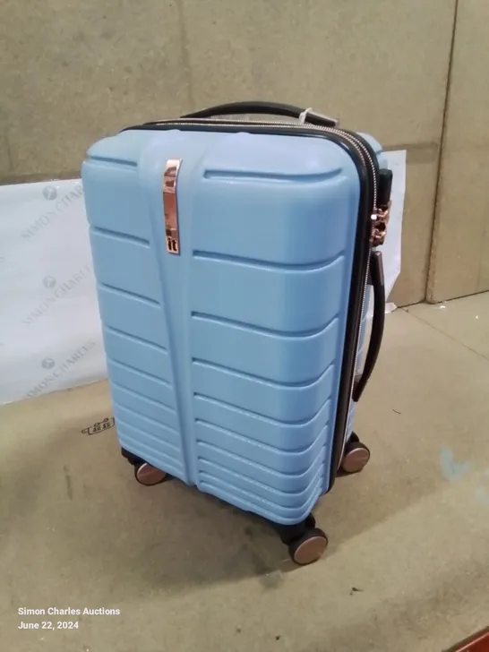 BRAND NEW IT BRAND BLUE AND ROSE PINK TRAVEL CASE WITH WHEELS 