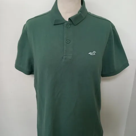 HOLLISTER CASUAL POLO SHIRT IN GREEN SIZE M