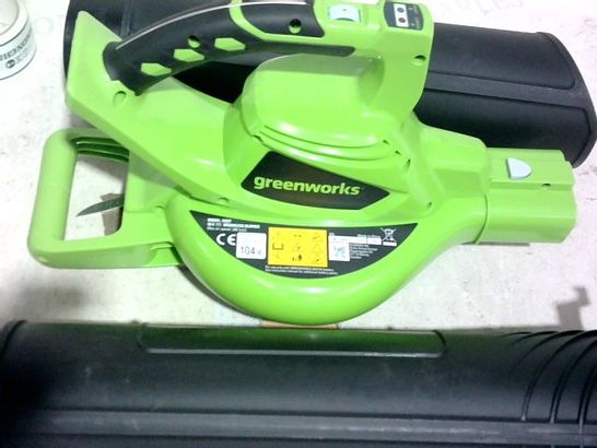 GREENWORKS CORDLESS VACUUM CLEANER AND LEAF BLOWER 2IN1 GD40BVK2X