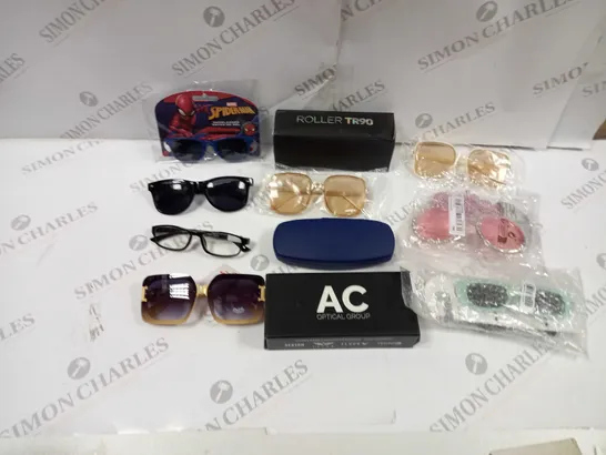 BOX TO CONTAIN APPROX. 30 X ASSORTED PAIRS OF GLASSES & SUNGLASSES. BRANDS AND SIZES VARY 