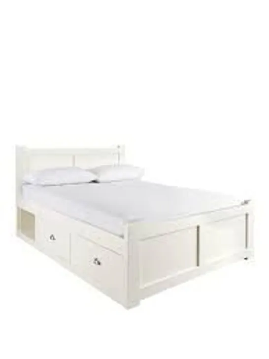 BOXED WHITE GENEVA DOUBLE BEDFRAME (2BOXES)