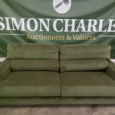 DESIGNER LOUNGE.CO MADE ROMILLY 4 SEATER SOFA - WOODLAND MOSS FABRIC 