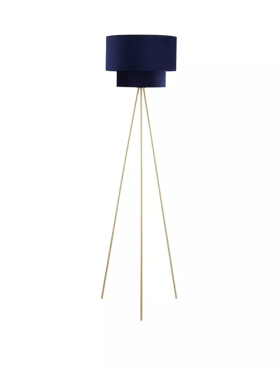 VERY HOME TIA TWO TIERED FLOOR LAMP - NAVY/BRASS