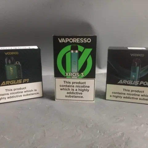 APPROXIMATELY 20 BOXED E-CIGARETTES TO INCLUDE VAPORESSO, VOOPOO 