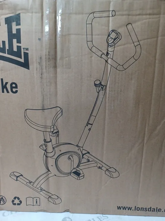 BOXED LONSDALE LONDON EXERCISE BIKE IN COOL GREY