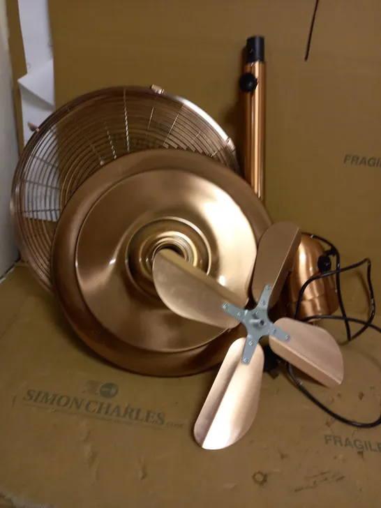 TOWER COPPER METAL PEDESTAL FAN 