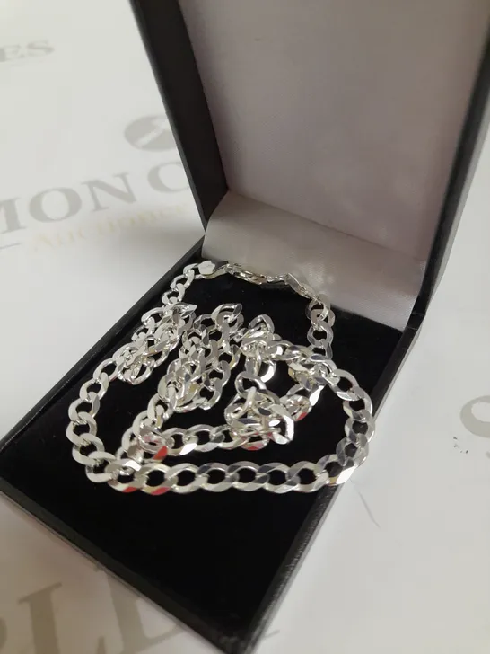 STERLING SILVER 1/2 OZ SOLID DIAMOND CUT CURB CHAIN RRP £59