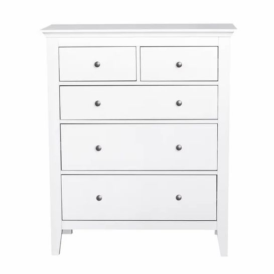 BOXED LYNTON 5 DRAWER CHEST WHITE 