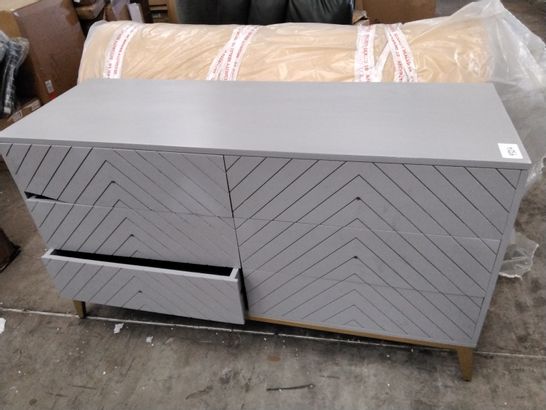 GREY PAINTED 6-DRAWER CHEST