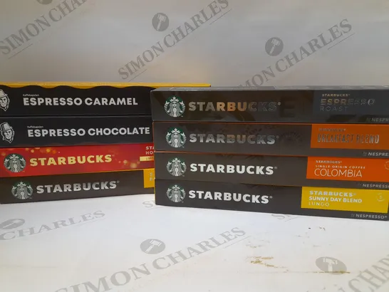 LOT OF 6 ASSORTED PACKS OF COFFEE PODS TO INCLUDE STARBUCKS BREAKFAST BLEND, ESPRESSO ROAST, BLONDE ESPRESSO, ETC