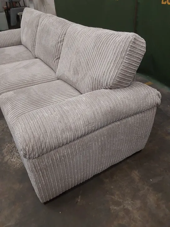 DESIGNER 3 SEATER CORDUROY CHAISE SOFA